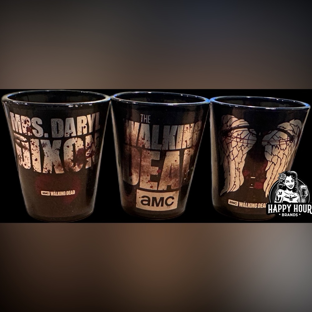 AMC Walking Dead Daryl Dixon 3X Mini Shot Glasses